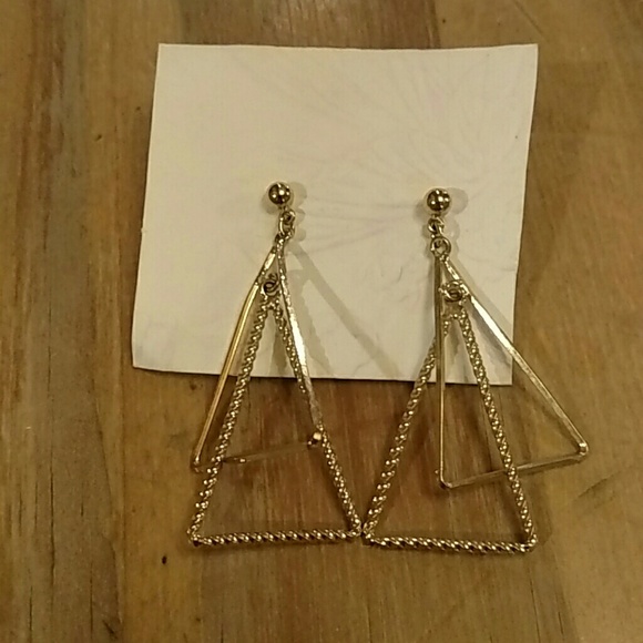 Double triangle earrings! Stylish and fun! - Picture 1 of 3